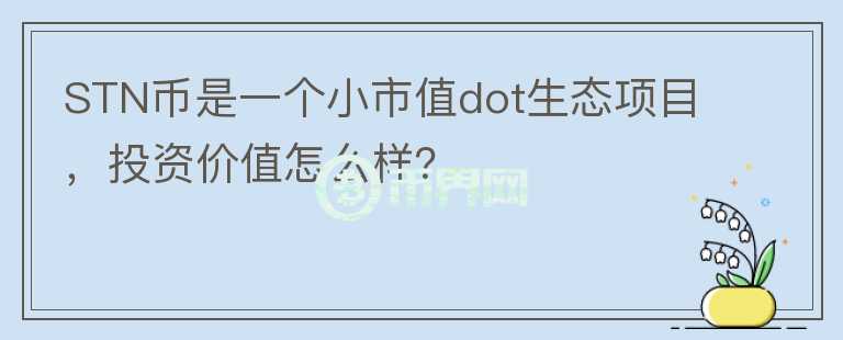 STN币是一个小市值dot生态项目，投资价值怎么样？