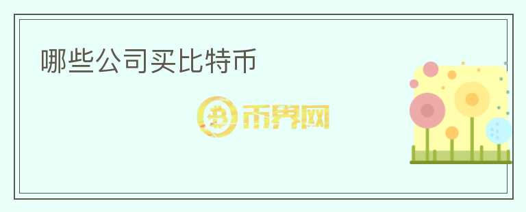 哪些公司买比特币