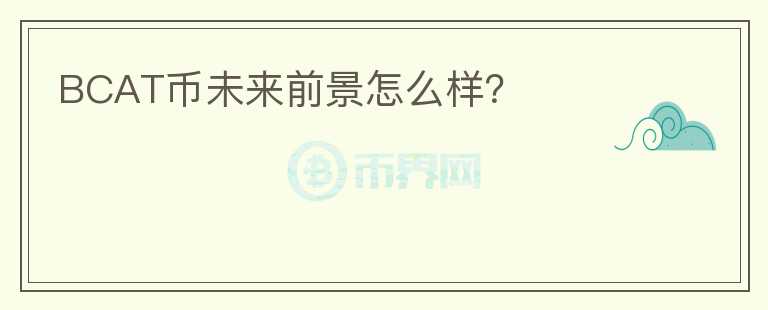 BCAT币未来前景怎么样？