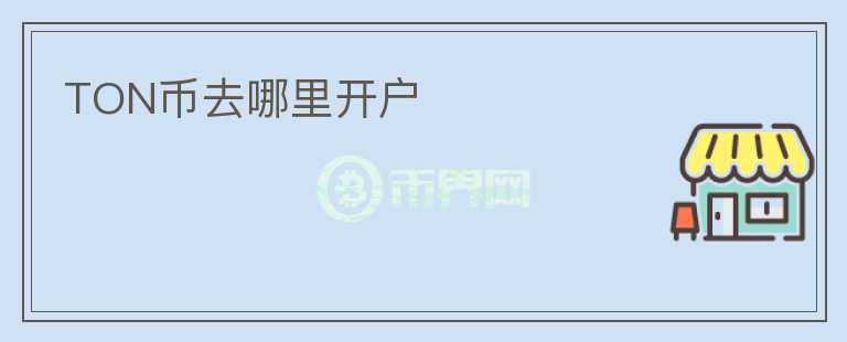 TON币去哪里开户