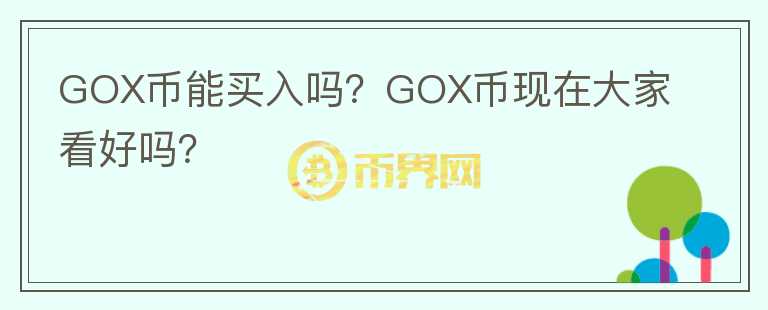 GOX币能买入吗？GOX币现在大家看好吗？