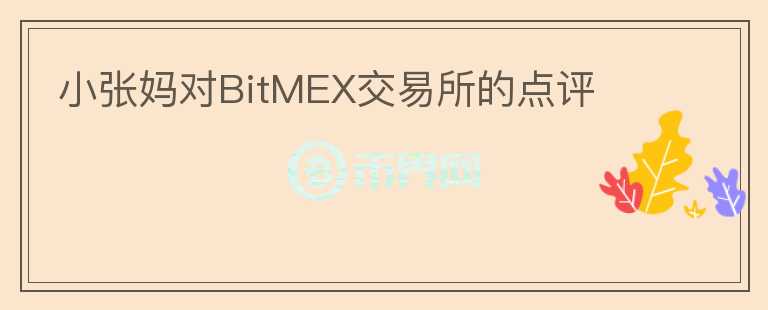 小张妈对BitMEX交易所的点评